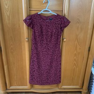 Ann Taylor burgundy lace dress